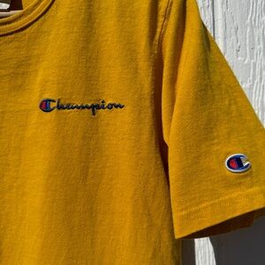 vintage men’s champion yellow short sleeve tee